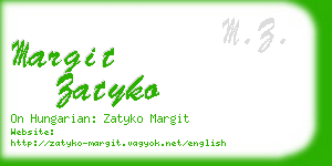 margit zatyko business card